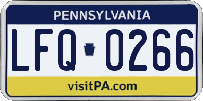 PA license plate LFQ0266