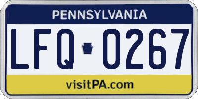 PA license plate LFQ0267