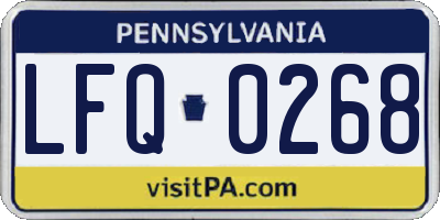 PA license plate LFQ0268