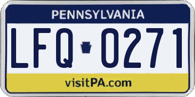 PA license plate LFQ0271