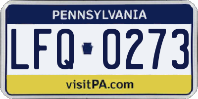 PA license plate LFQ0273