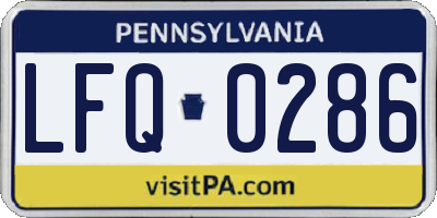 PA license plate LFQ0286