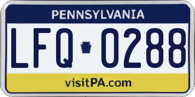 PA license plate LFQ0288