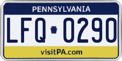 PA license plate LFQ0290