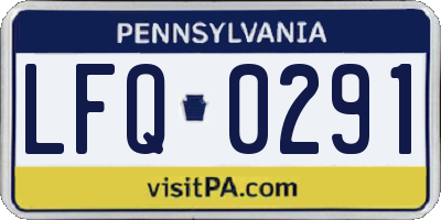 PA license plate LFQ0291