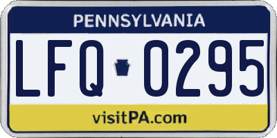 PA license plate LFQ0295