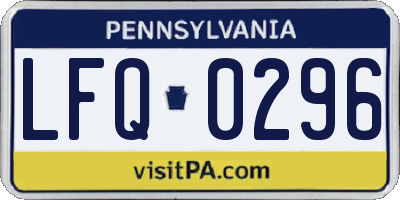PA license plate LFQ0296