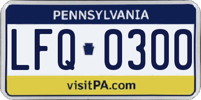 PA license plate LFQ0300
