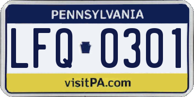 PA license plate LFQ0301