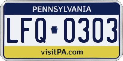 PA license plate LFQ0303
