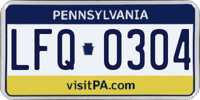 PA license plate LFQ0304