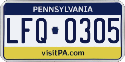 PA license plate LFQ0305