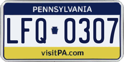 PA license plate LFQ0307