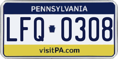 PA license plate LFQ0308
