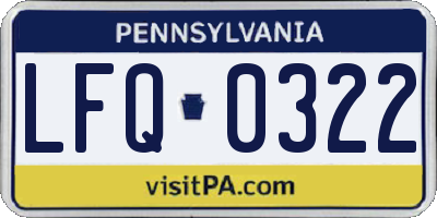PA license plate LFQ0322