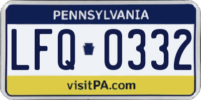 PA license plate LFQ0332