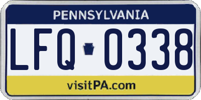 PA license plate LFQ0338
