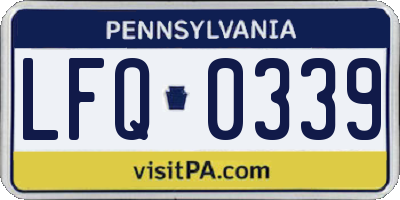 PA license plate LFQ0339