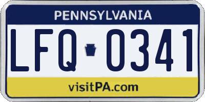 PA license plate LFQ0341