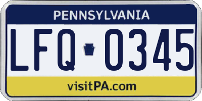 PA license plate LFQ0345