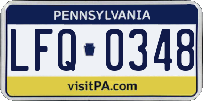 PA license plate LFQ0348