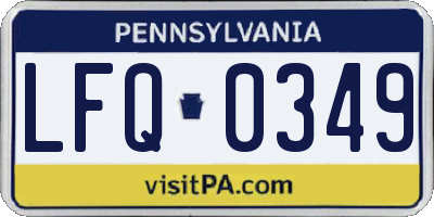 PA license plate LFQ0349