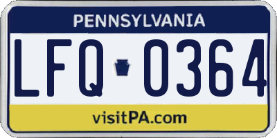 PA license plate LFQ0364