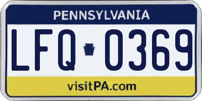 PA license plate LFQ0369