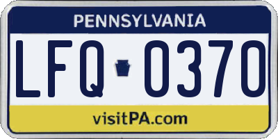 PA license plate LFQ0370