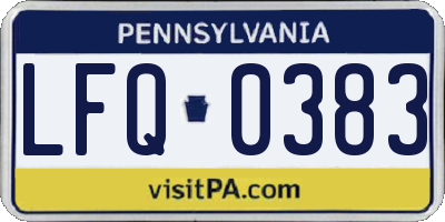 PA license plate LFQ0383