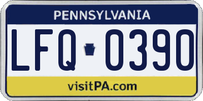 PA license plate LFQ0390
