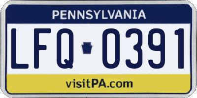 PA license plate LFQ0391