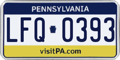 PA license plate LFQ0393