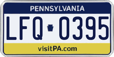 PA license plate LFQ0395