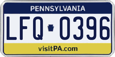 PA license plate LFQ0396