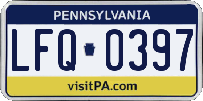 PA license plate LFQ0397
