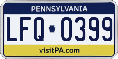 PA license plate LFQ0399