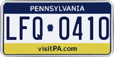 PA license plate LFQ0410