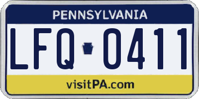 PA license plate LFQ0411