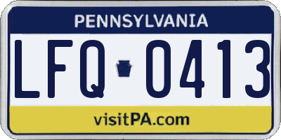 PA license plate LFQ0413