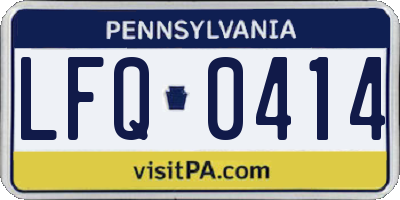 PA license plate LFQ0414