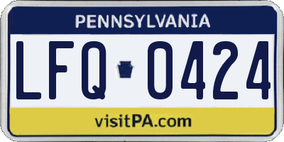 PA license plate LFQ0424