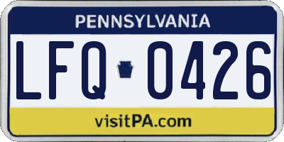 PA license plate LFQ0426