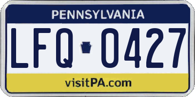 PA license plate LFQ0427