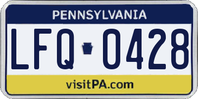 PA license plate LFQ0428