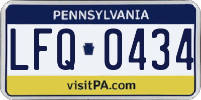 PA license plate LFQ0434