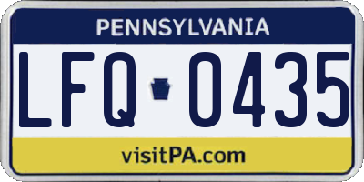 PA license plate LFQ0435