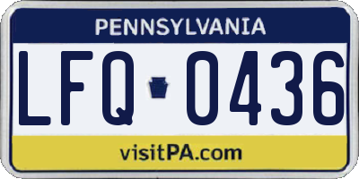 PA license plate LFQ0436