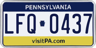 PA license plate LFQ0437