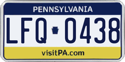 PA license plate LFQ0438